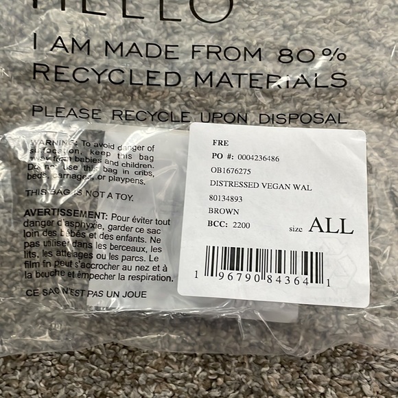 NWT Free People Distressed Vegan Brown Wallet - Picture 4 of 4